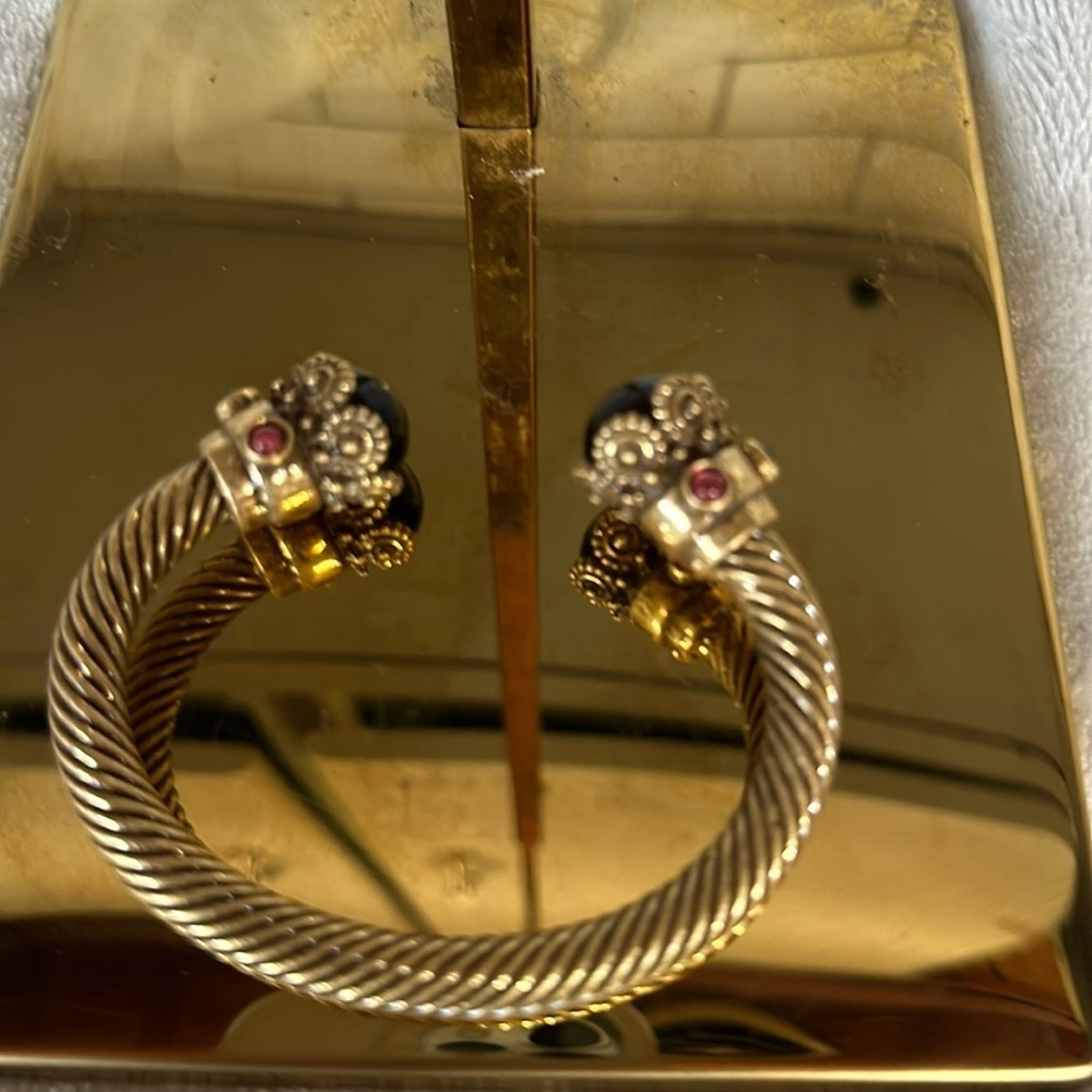 18k gold plated stainless steel twisted cable bracelet New